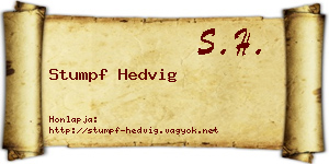 Stumpf Hedvig névjegykártya